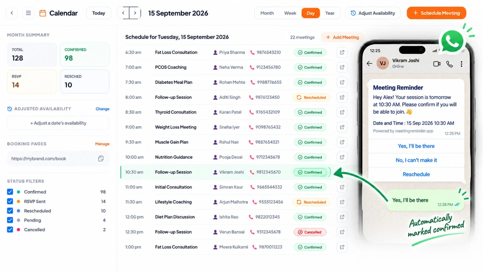 Calendar Real-Time Status